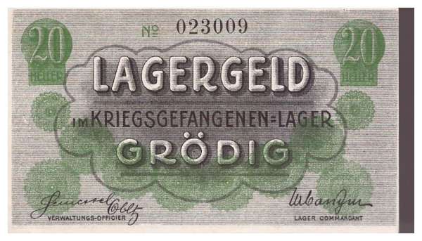 20 Heller Lagergeld im Kriegsgefangenenlager Grödig 023009
