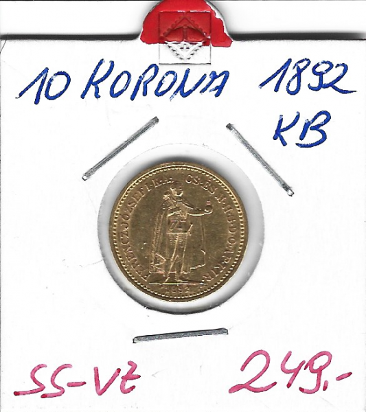 10 Korona 1892 KB Franz Joseph I Gold