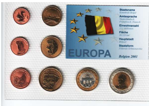 Euro Proben Belgien 2001 / Euro Pattern Belgien set 2001
