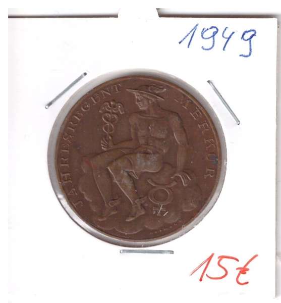 1949 Kalendermedaille Jahresregent Merkur Bronze