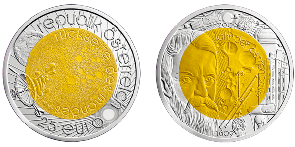 25 Euro 2009 Niob Silber Jahr der Astronomie ANK Nr. 07 Niob 2009