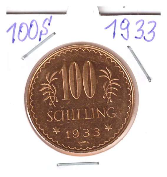 100 Schilling Gold 1933
