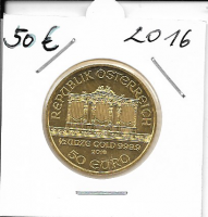 2016 Philharmoniker 1/2 unze 50 Euro 15,55 Gramm 2016 Philharmoniker 1/2 unze 50 Euro 15,55 Gramm