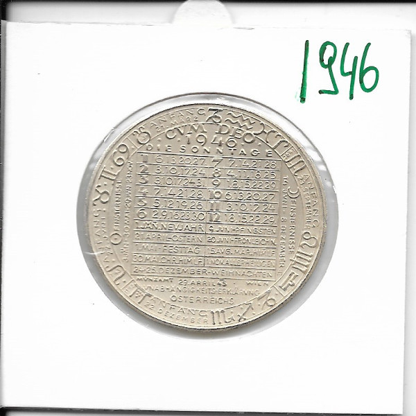 1946 Kalendermedaille Jahresregent Silber