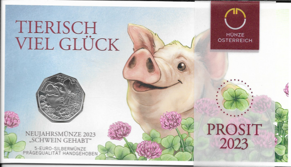 5 Euro 2023 Neujahrsmünze „Schwein gehabt“