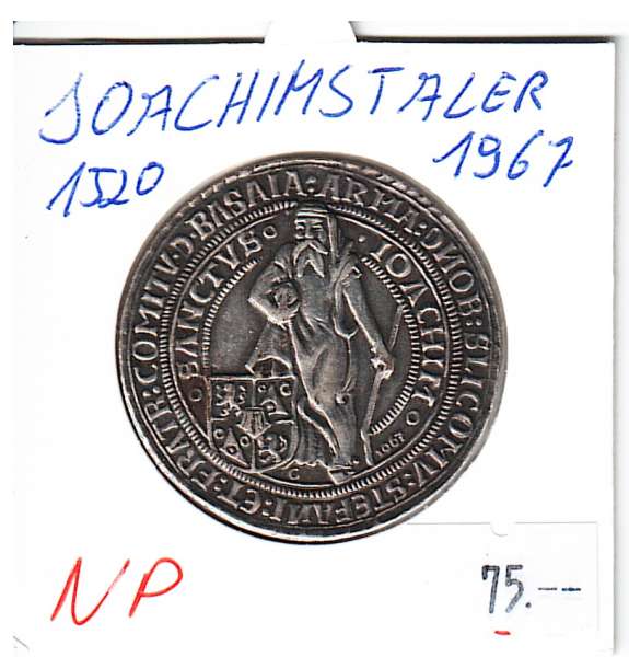 Taler 1520 Ludovicus.24,2 g 900 Silber 1974 Böhmen Nachprägung