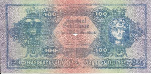 100 Schilling 2 Jänner 1925 Ank.Nr.214 Fälschung aus der Zeit