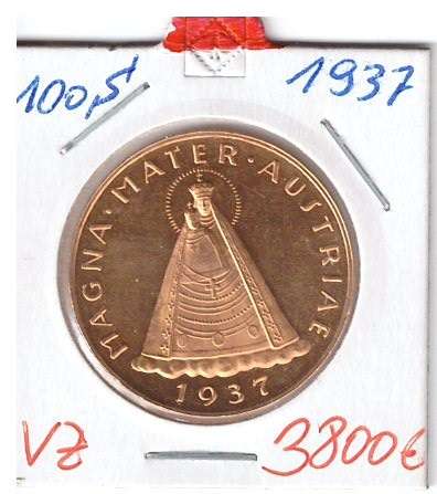 100 Schilling Gold 1937 Magna Mater