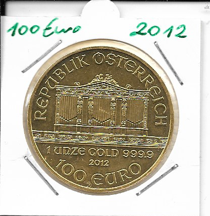 2012 Philharmoniker 1unze 100 Euro 31,1 Gramm