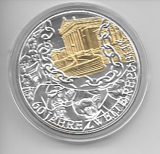 10 Euro 2005 Premiumausgabe Wiedereröffnung Burg und Oper 24 Karat Teilvergoldet Silber