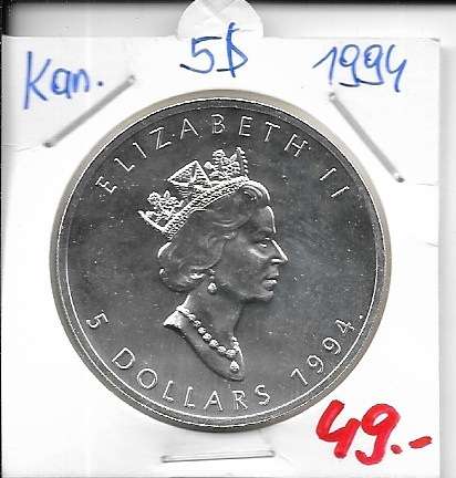 5 DOLLAR 1994 Canada Maple Leaf Silber 1 Unze