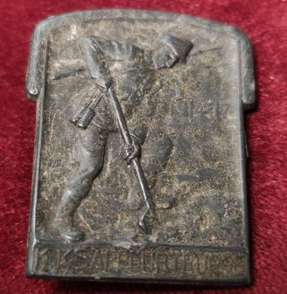 K.u.K. Monarchie 1. Weltkrieg Kappenabzeichen Sappeurtruppe 1914-17
