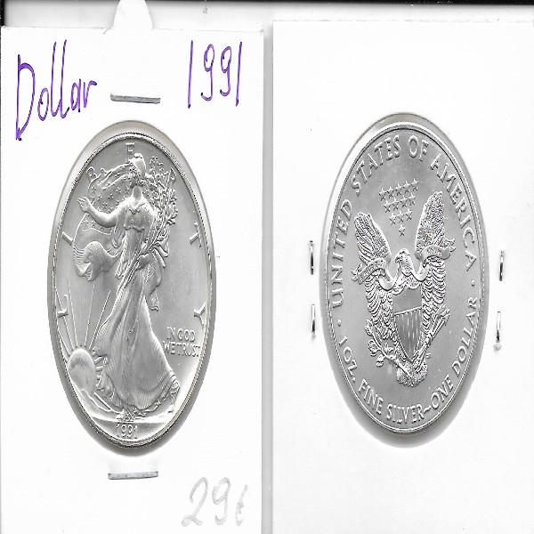 1 Dollar Silber Eagle Unze 1991