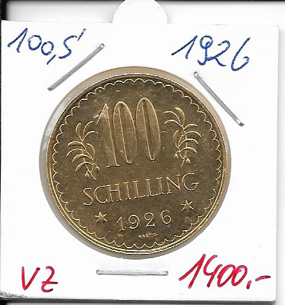 100 Schilling Gold 1926
