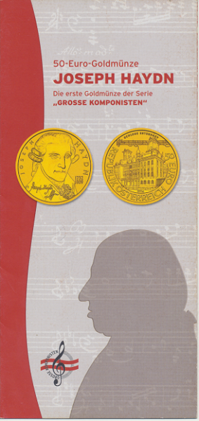 ANK Nr. 03 FOLDER ZU DER 50 EURO Gold MÜNZE Joseph Haydn Serie Große Komponisten 2004