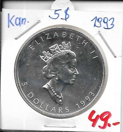 5 DOLLAR 1993 Canada Maple Leaf Silber 1 Unze