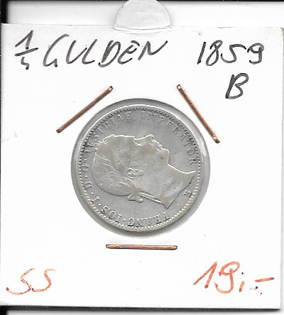 1/4 Gulden 1859 B Silber Franz Joseph