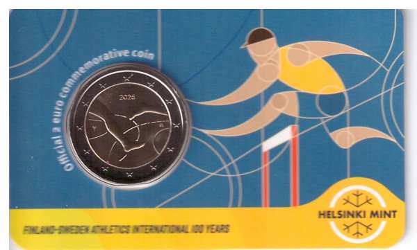 2 Euro Finnland 2025 Leichtathletik Folder Mann