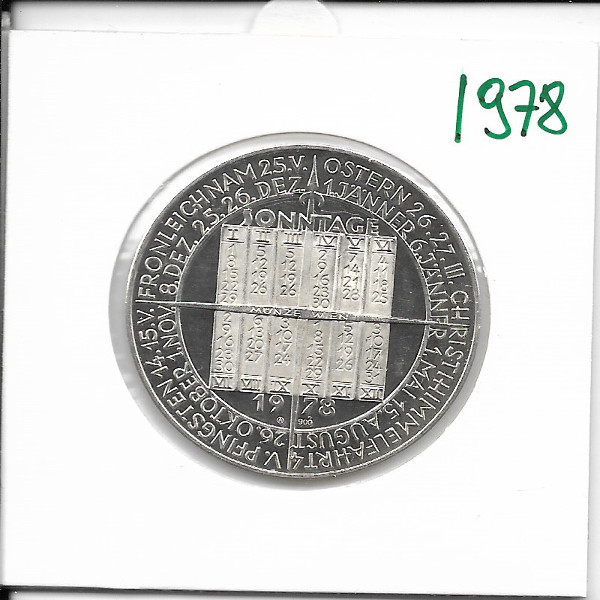 1978 Kalendermedaille Jahresregent Mond Silber