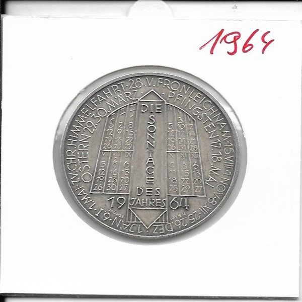 1964 Kalendermedaille Jahresregent Mond Silber