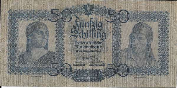 50 Schilling 2 Jänner 1935 Ank.Nr.223 Nr. 1040 70728