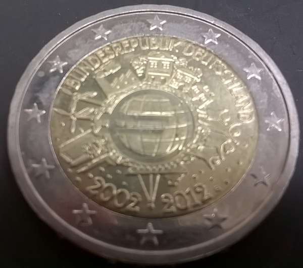 2 Euro Deutschland 2012 10 Jahre Euro