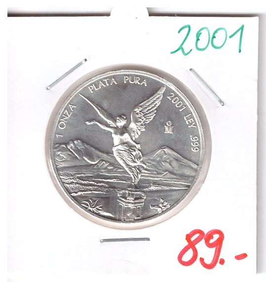 Mexiko 2001 Libertad Silbermünze 1 oz Onza Plata Pura 999