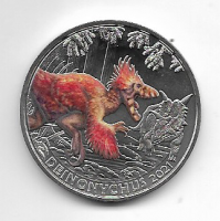 3 Euro 2021 Deinonychus Antirrhopus  Super Saurier Österreich 3 Euro 2021 Deinonychus Antirrhopus  Super Saurier Österreich
