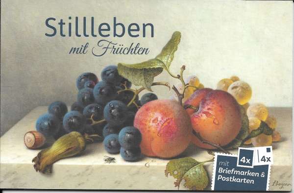 Stillleben mit Früchten Postkartenheft mit 4 Marken