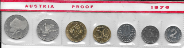 1976 Jahressatz Kursmünzensatz KMS Mintset Österreich