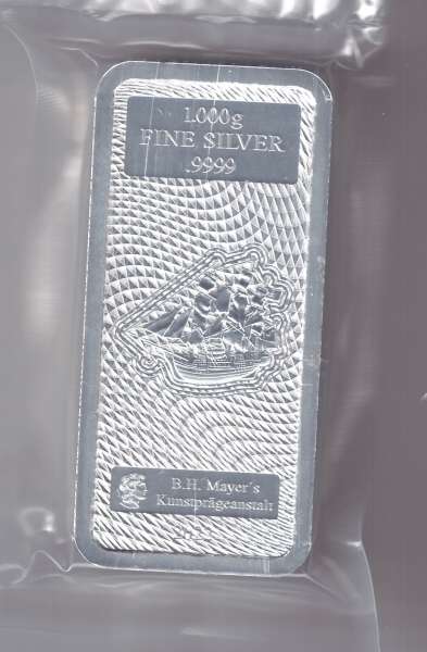 1 Kilo 1000 Gramm Silber Barren Bounty 999,0 Fein 2022
