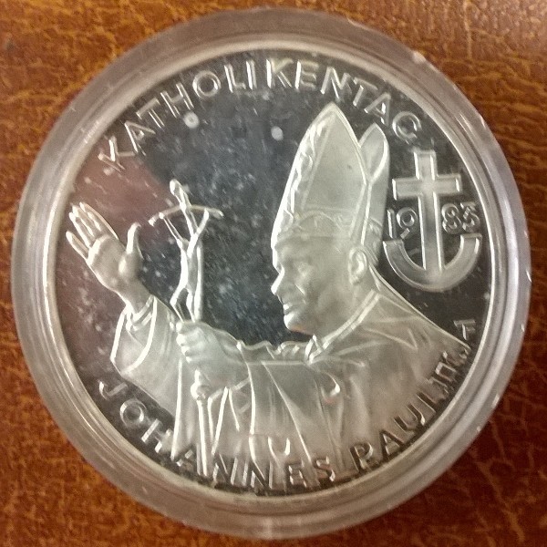 ANK Nr. 15 1983 PP 500 Schilling Österreichischer Katholikentag Silber