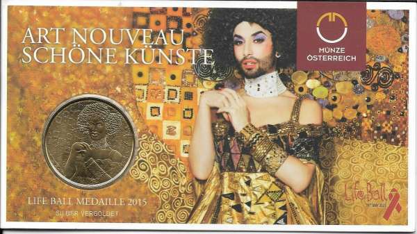 Life Ball Medaille 2015 Klimts neue Muse – Conchita Wurst Silber