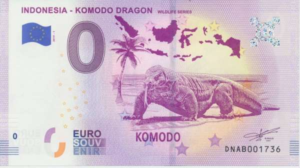 Indonesia Komodo Dragon Wildlife Series - Unc 0 Euro Schein 2019-1