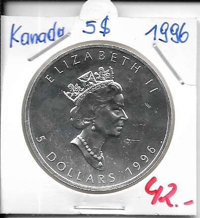 5 DOLLAR 1996 Canada Maple Leaf Silber 1 Unze