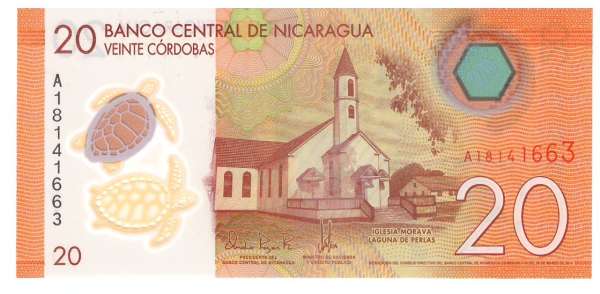 Nicaragua P.210 20 Cordobas 2014 Polymer (1) UNC