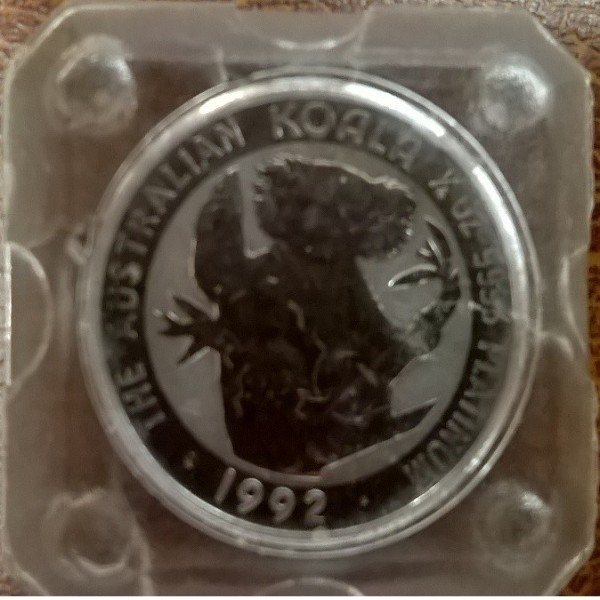 1/4 unze Platin Australien Koala 1992 25 Dollars