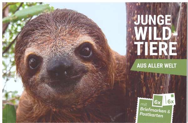 Junge Wild Tiere aus aller Welt Briefmarken & Postkarten Heft mit 6 Marken