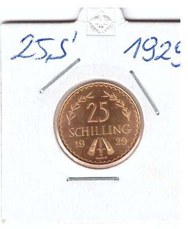 25 Schilling Gold 1929