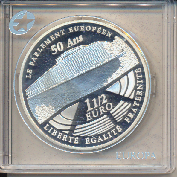 1 1/2 Euro 2008 50 Jahre Europäisches Parlament Sternserie Silber PP Europa
