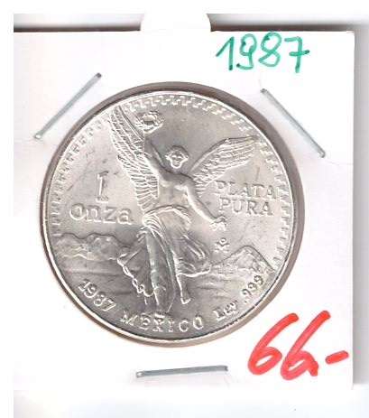 Mexiko 1987 Libertad Silbermünze 1 oz Onza Plata Pura 999