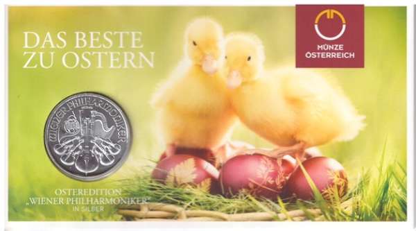 Osteredition 2019 Wiener Philharmoniker 1 Unze Feinsilber (999)