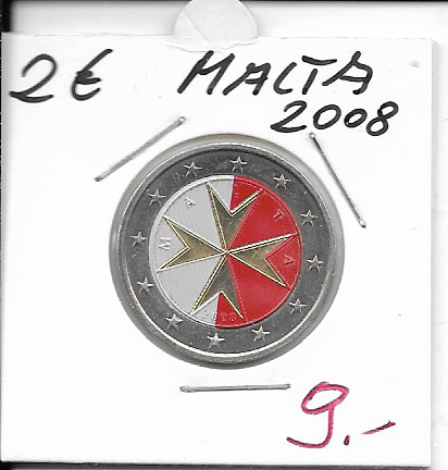 2 Euro Malta 2008 Coloriert