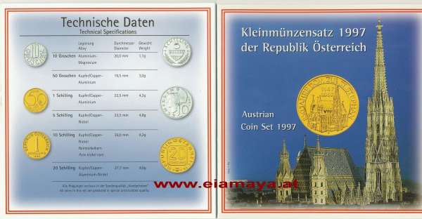 1997 Jahressatz Kursmünzensatz KMS Mintset