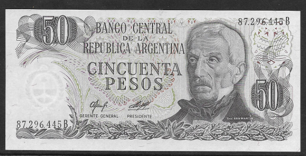 Argentinien – 50 Pesos ND (1976/78) (P.301a) Erh. UNC