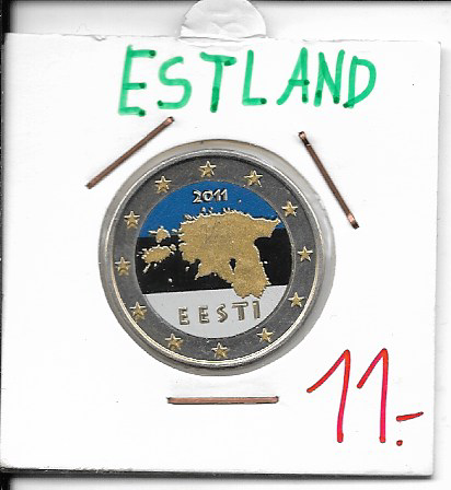 2 Euro Estland 2011 Coloriert