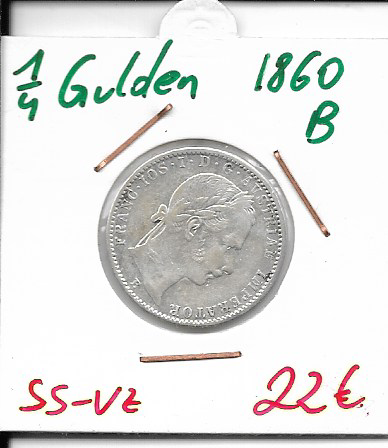 1/4 Gulden 1860 B Silber Franz Joseph