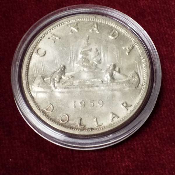 1 DOLLAR 1959 Canada Kanu SILBER KANADA