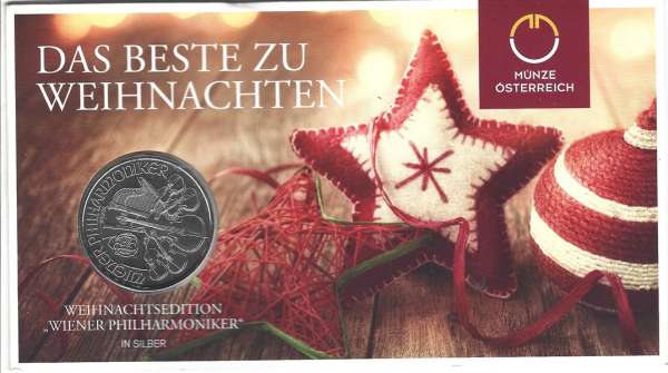 Christmas Edition 2017 Wiener Philharmoniker 1 Unze Feinsilber (999)