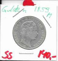 1 Gulden Fl 1859 M Silber Franz Joseph I 1 Gulden Fl 1859 M Silber Franz Joseph I